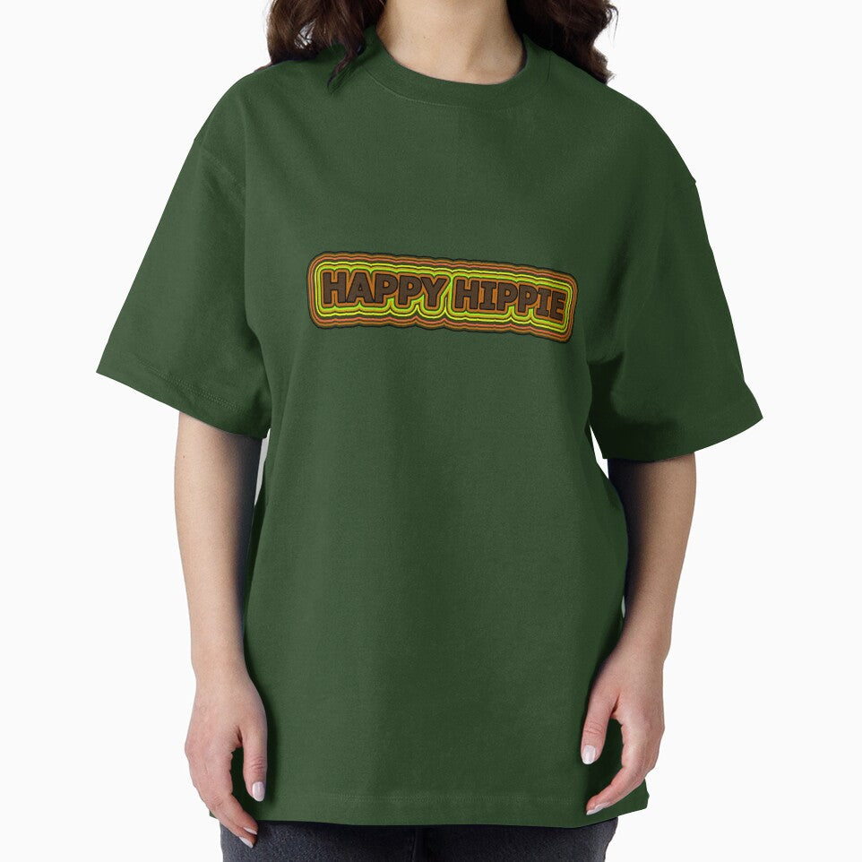 Happy Hippie Words Earthy Tones Hippie Vibes Retro Lines 1 of 4 by Beachy