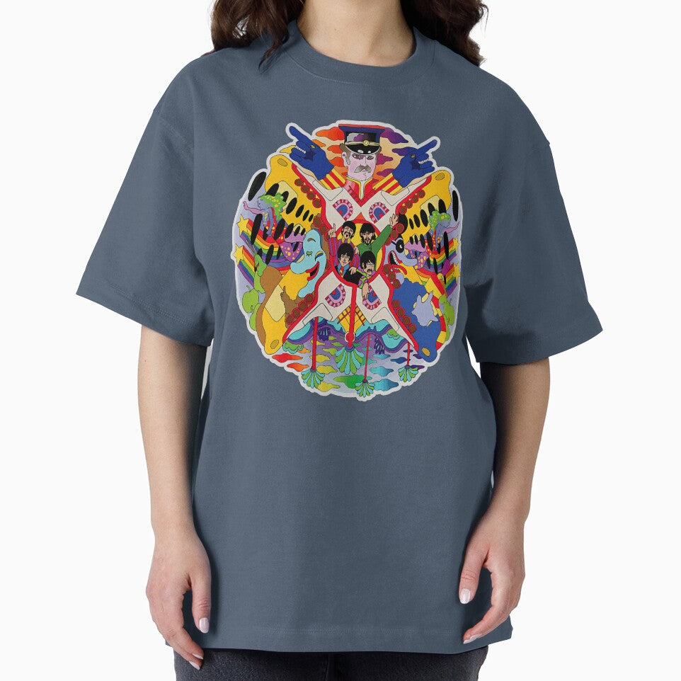 Psychedelic Sixties Yellow Submarine LSD pepperland Cartoon cult movie Colourful pop art Collage by Kludoman