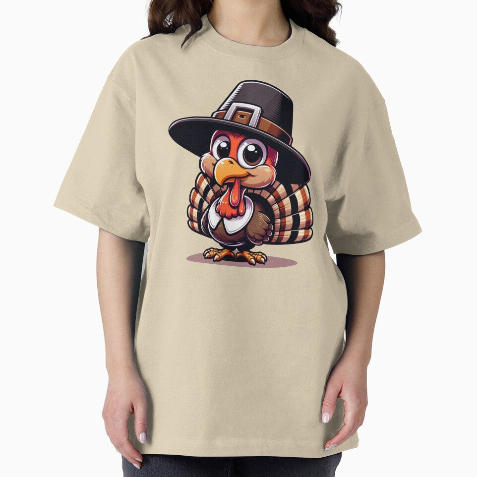 Little, cute Turkey with an Oversized Pilgrim Hat by Hibiskusmond