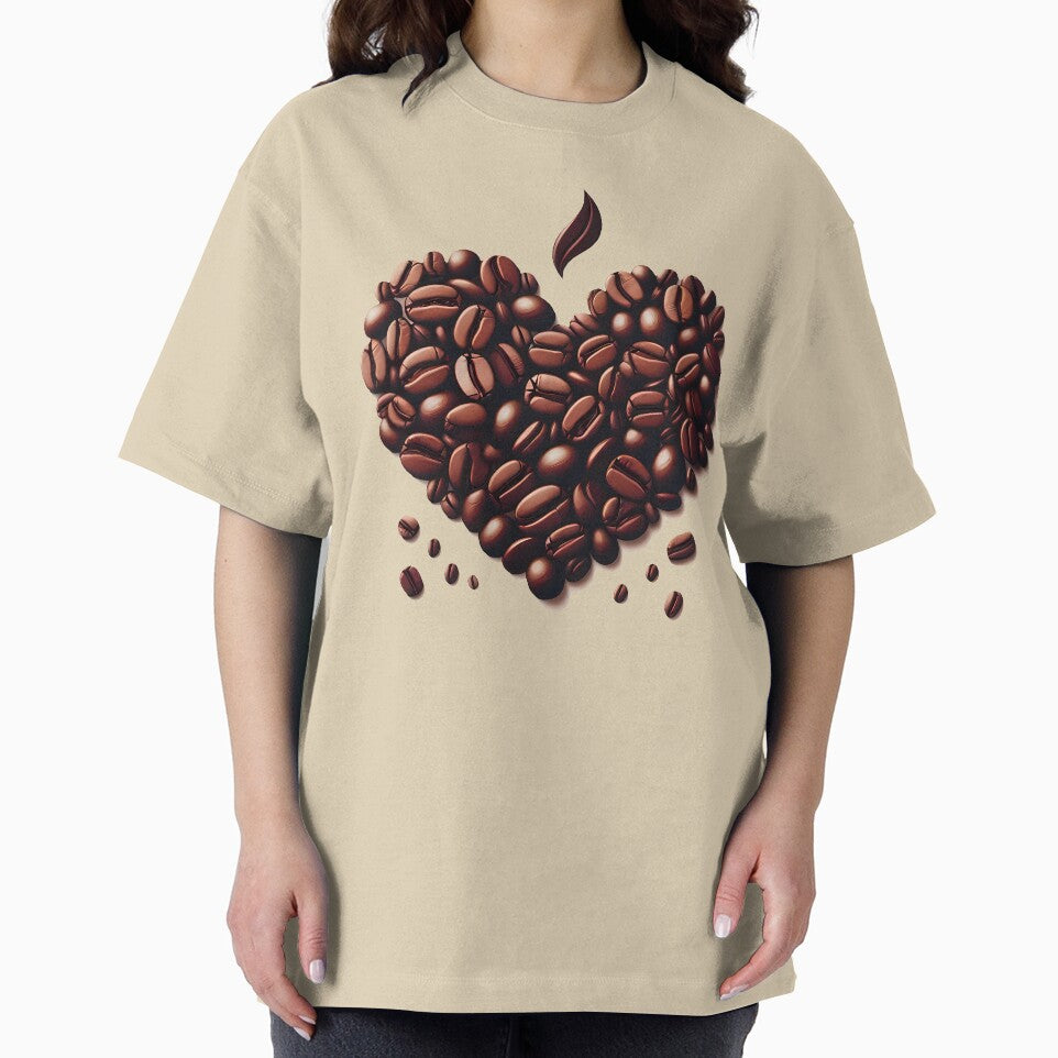 Coffee Bean Heart Love Caffeine Addict Art by DrawDrip