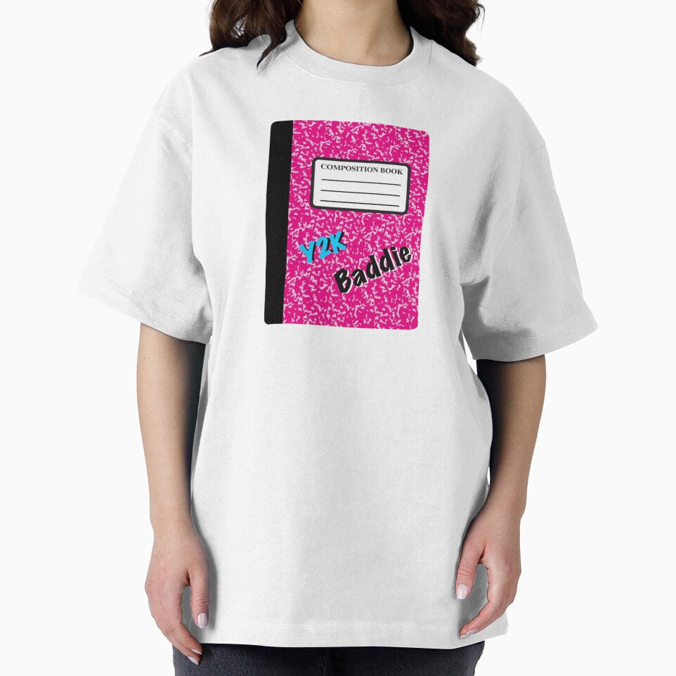 Y2K Baddie Blue and Pink Composition Book Sticker Year 2000 Baddie Sticker by OneCatShop