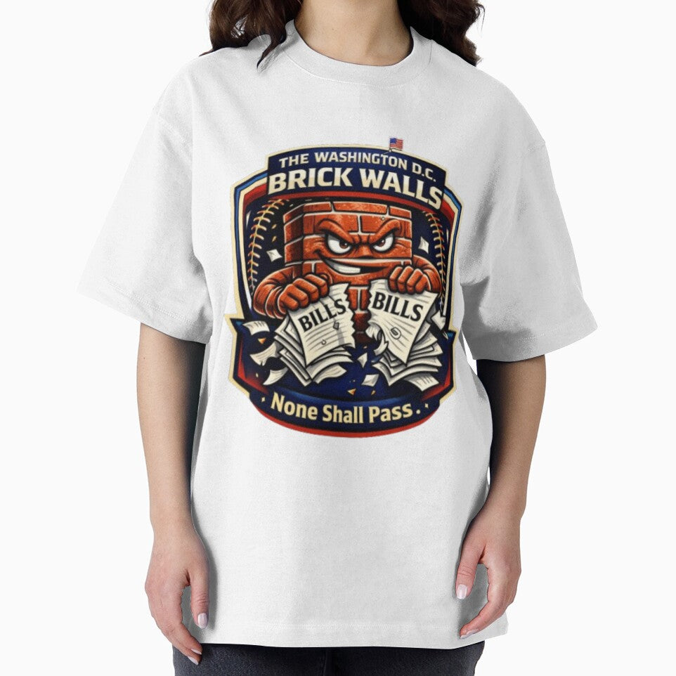 Washington D.C. Brick Walls Baseball Shirt, None Shall Pass, Outlaw League Logo Tee by Red Cash