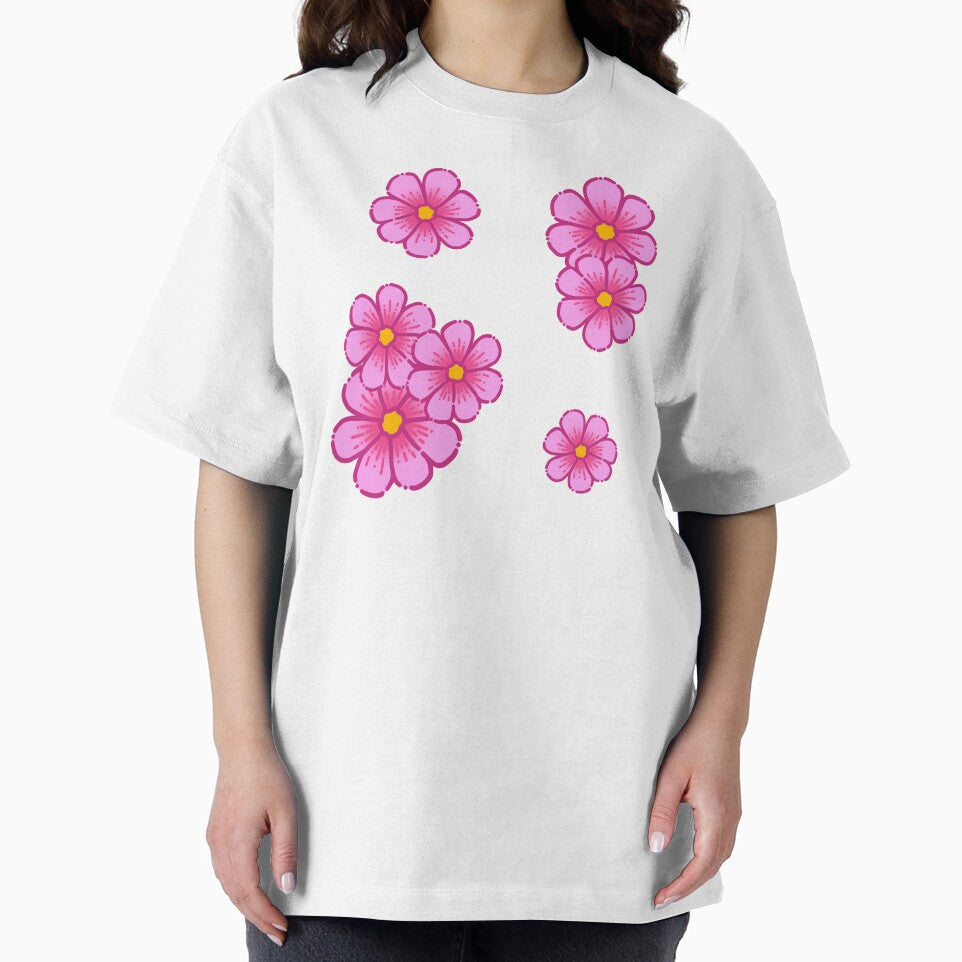 Pink Flowers Simple Drawing by AveryZi