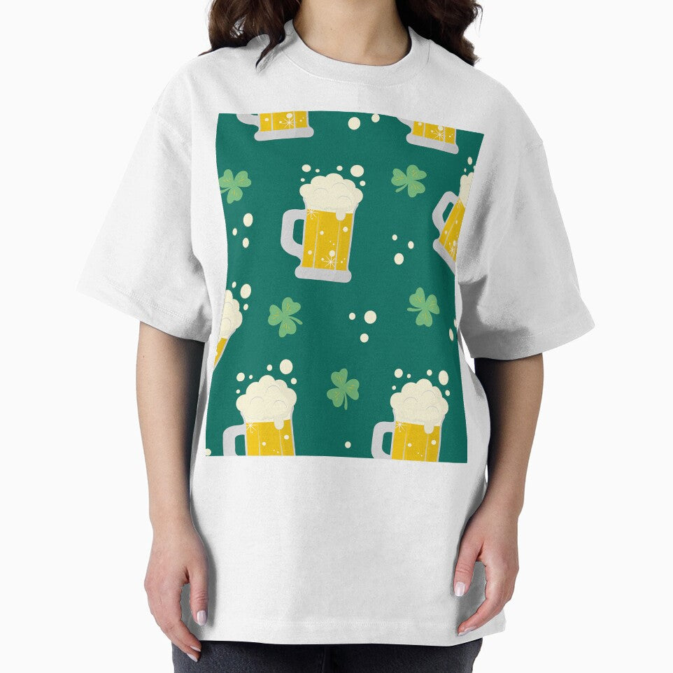 Happy Saint Patrick Day beer mug seamless pattern by Huynhdesign