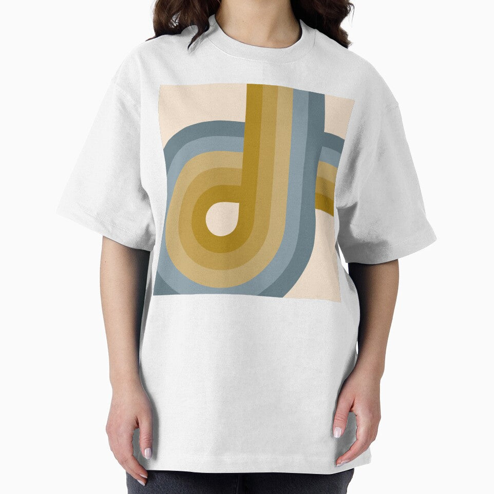 Geometric Colorful Retro - Mustard Gold and Dusty Blue by JMgraphic