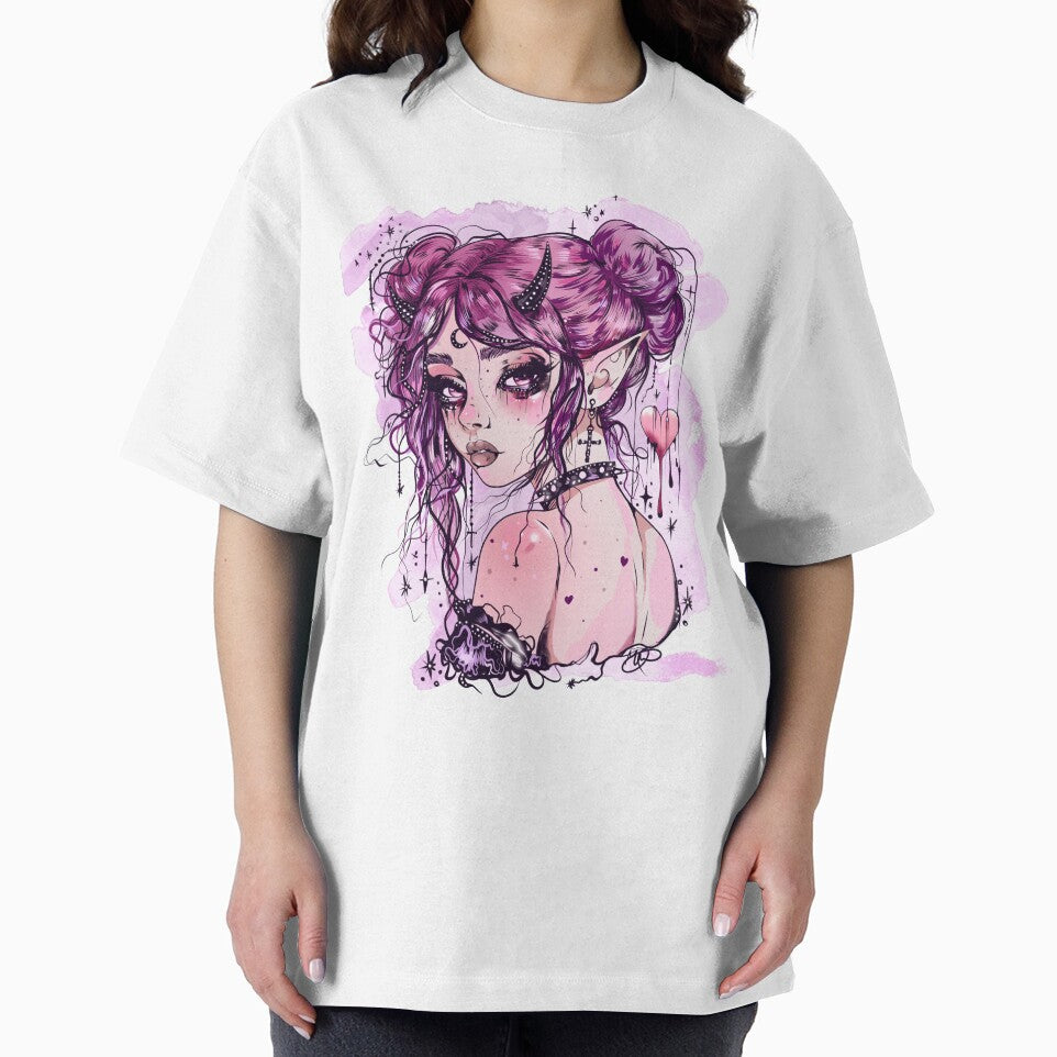 Pastel goth girl - kawaii anime manga drawing - lilac aesthetic gothic girl by StudioPeachPop