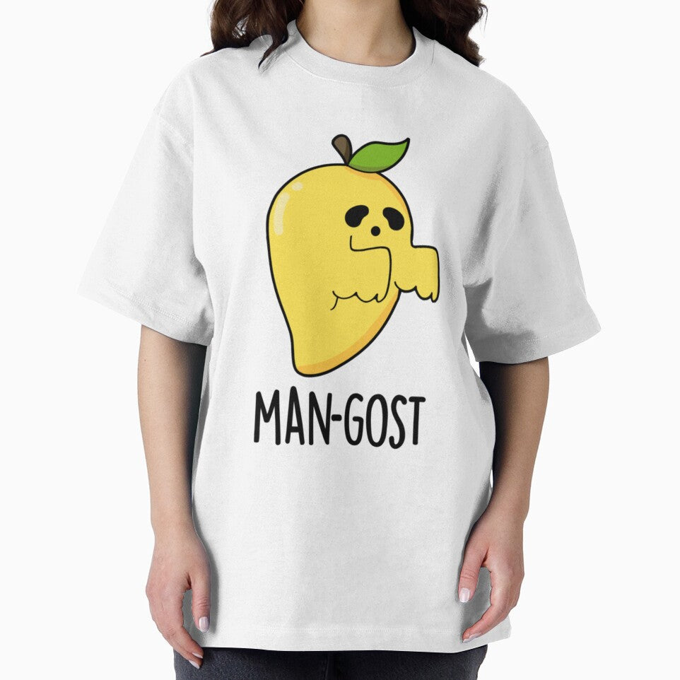 Man-gost Cute Halloween Mango Fruit Ghost Pun by DouglasyReynol