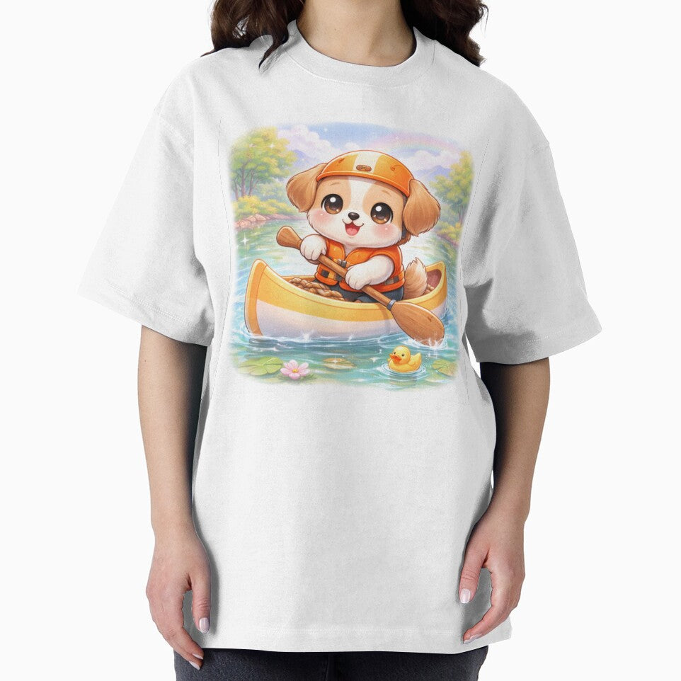 Kawaii Puppy Canoe Adventure - Cute Pastel Dog on the Water. by Lylysun