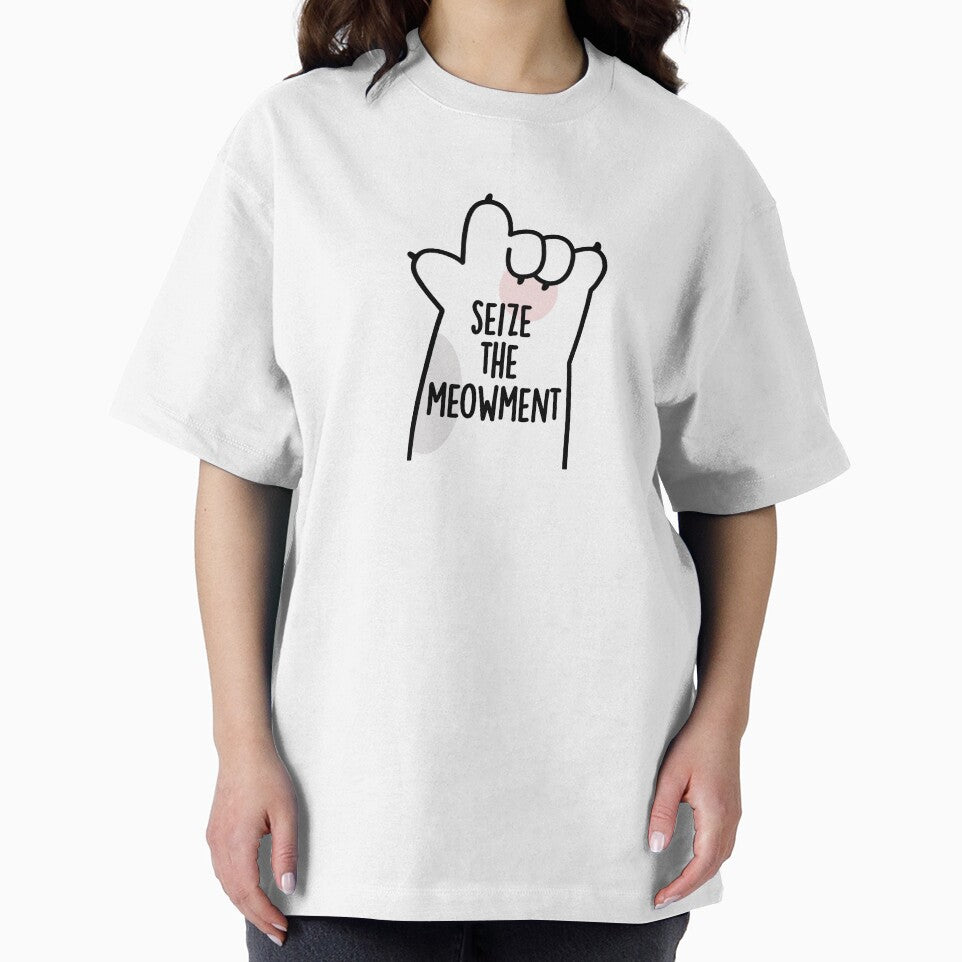 Seize The Meowment Positive Cat Pun by punnybone