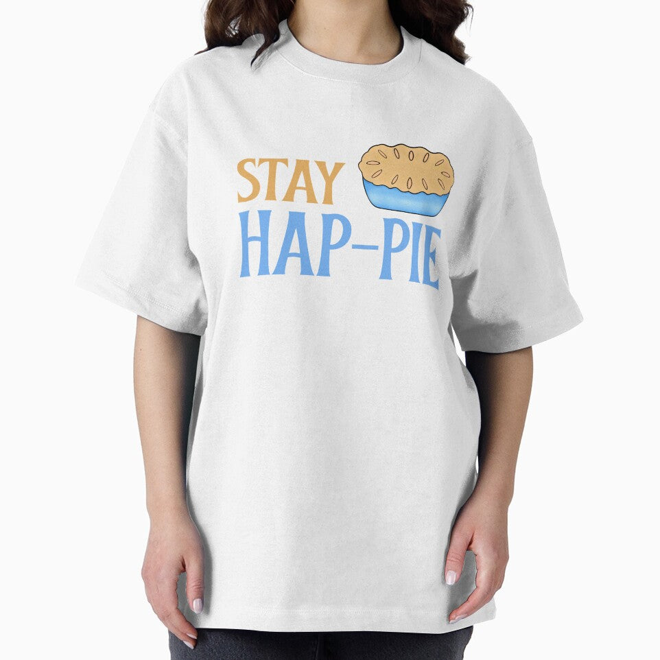 Stay Happy Cute Apple Pie Pun by Sartoris Art