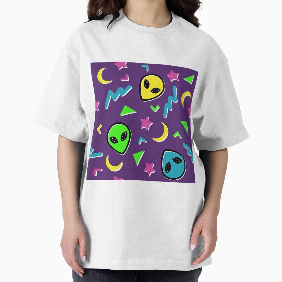 90S Geometric Alien - Purple And Neon by asherqg0guzman