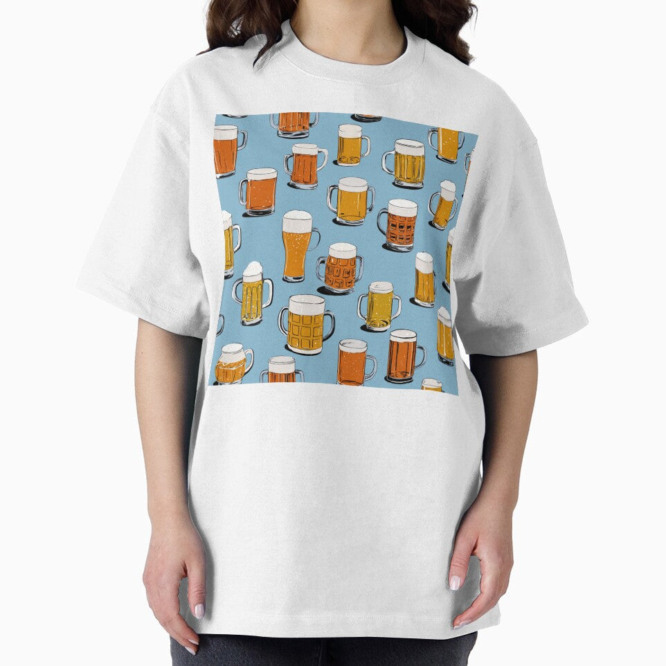 Vintage Beer Mugs Pattern Craft Beer Lover by NicolasGlowArt