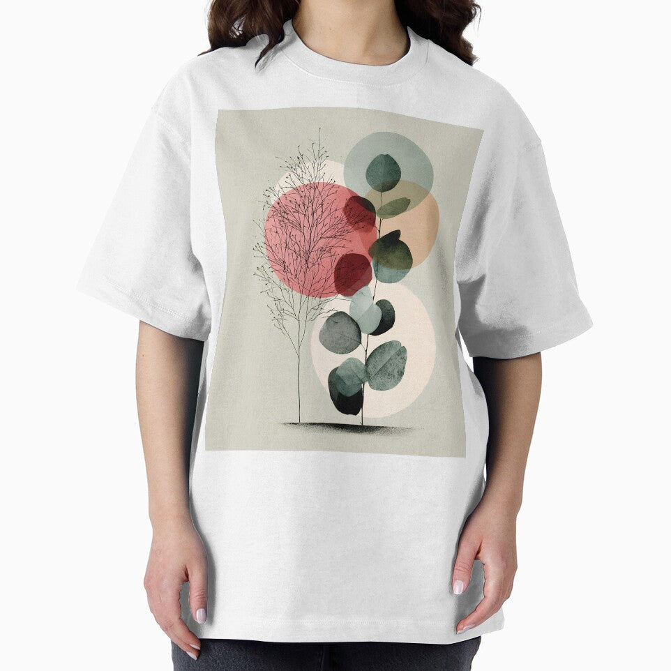 Boho Eucalyptus Branch Sage Pink Abstract Botanical Art by daila70
