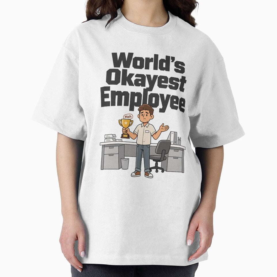 World's Okayest Employee Funny Office Worker Design by KP Creative Co