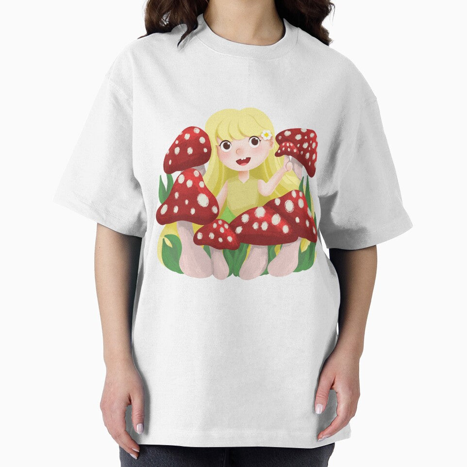 little fairy and mushroom illustration by Agniadesign
