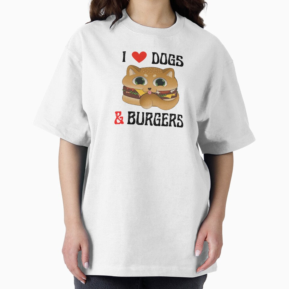 I Love Dog and Burger Funny Design by artbybiyan