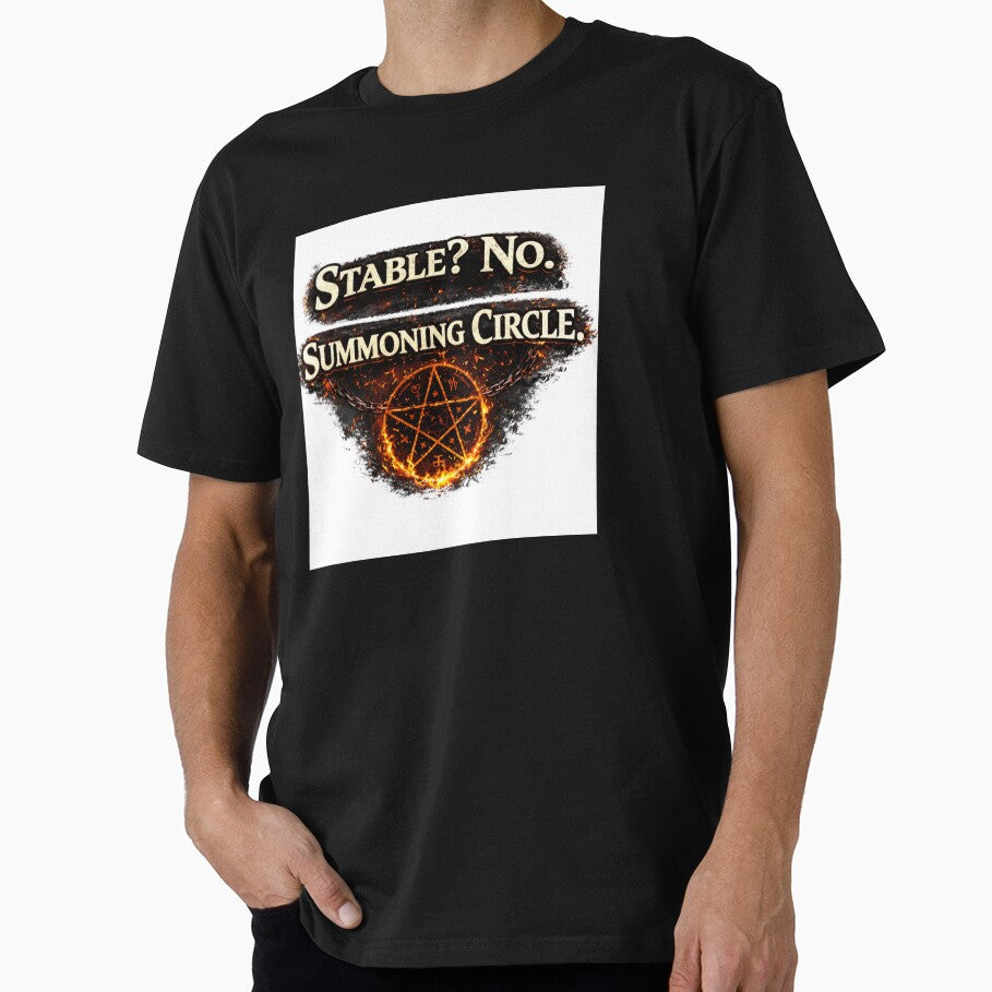 Stable No Summoning Circle Funny Horse Shirt by inkstablestudio