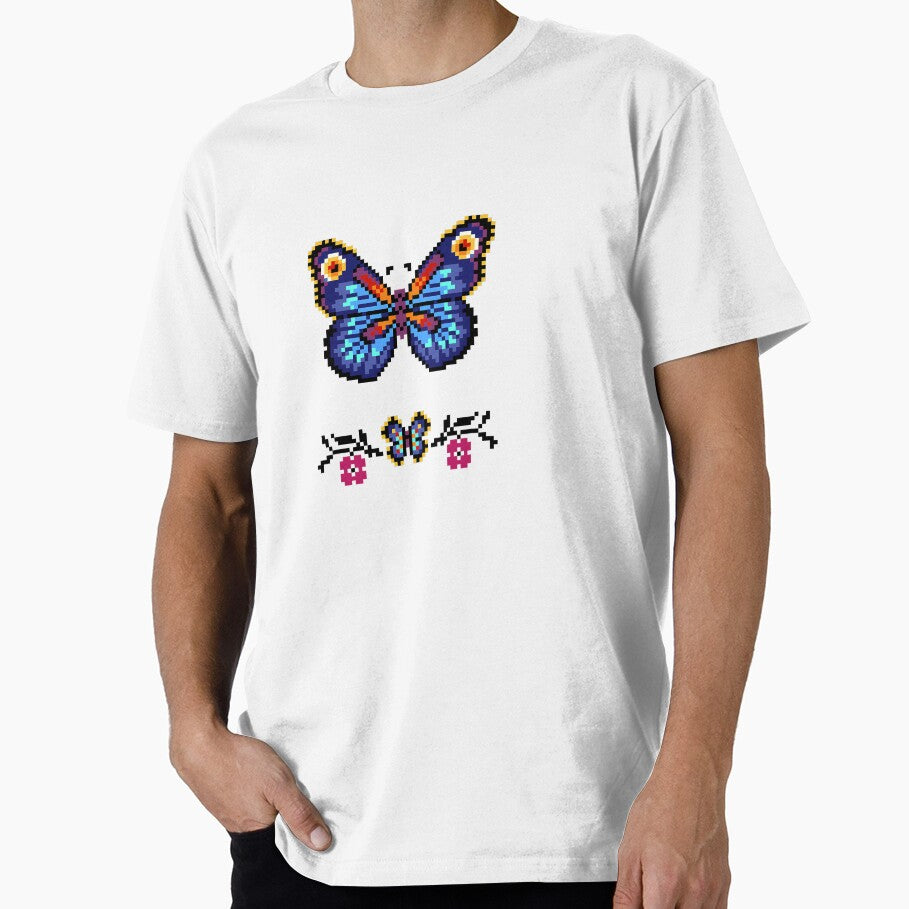 Vibrant Pixel Art Butterfly Against by mariaflaviane