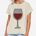 Red Wine Glass Dot Art Mosaic by MSBM Designs