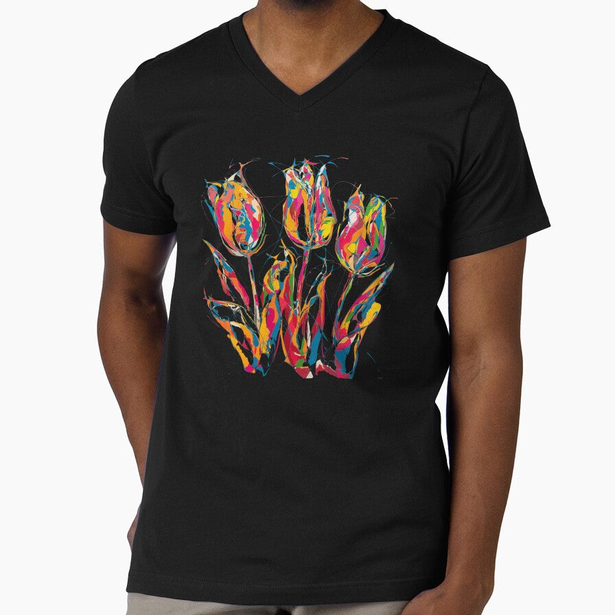 Colorful tulips in an abstract style by wzetart