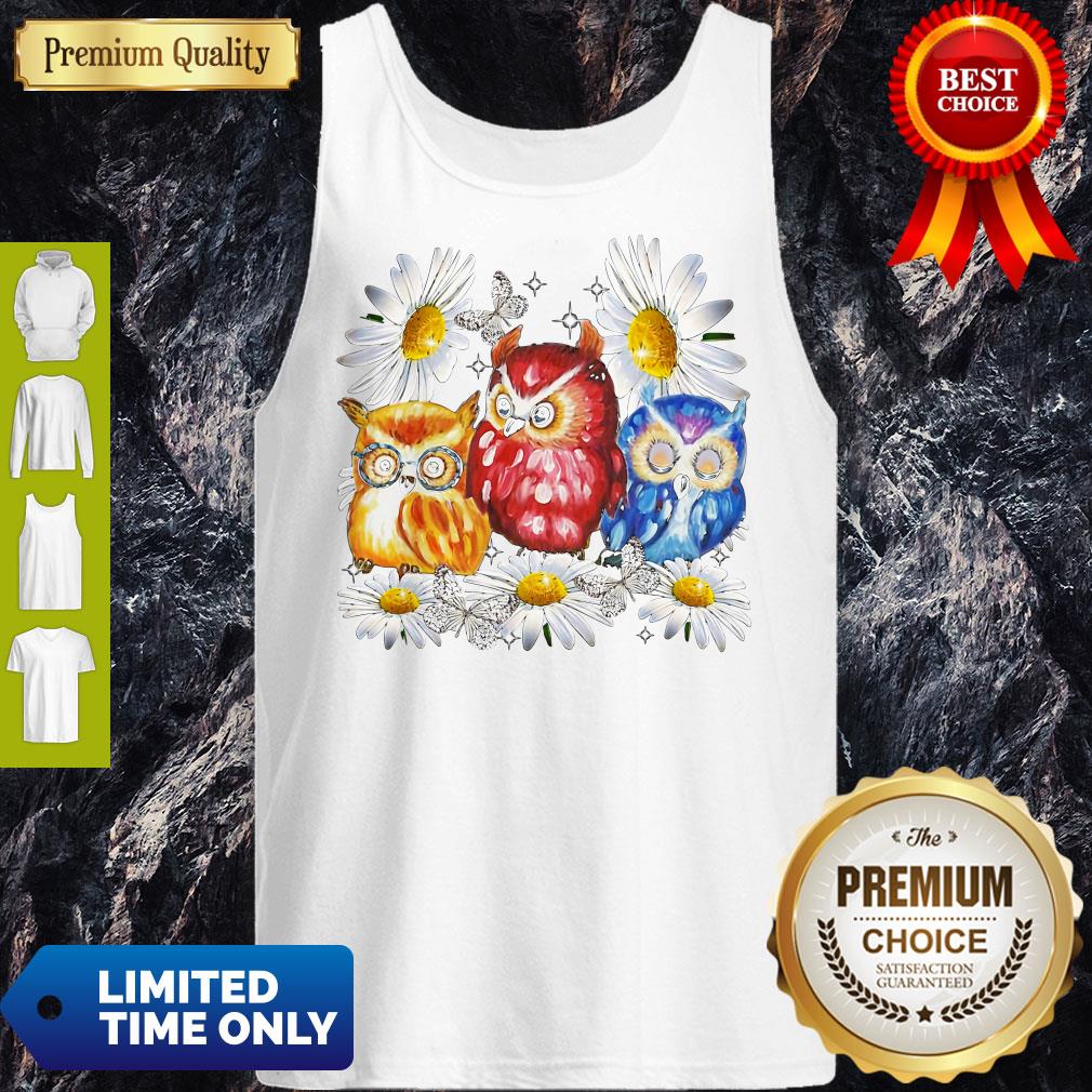 Owl And Daisy Flower Shirt