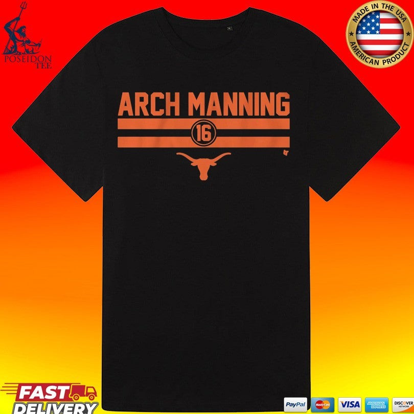 Texas Football Arch Manning 16 Stripe Football T-shirt