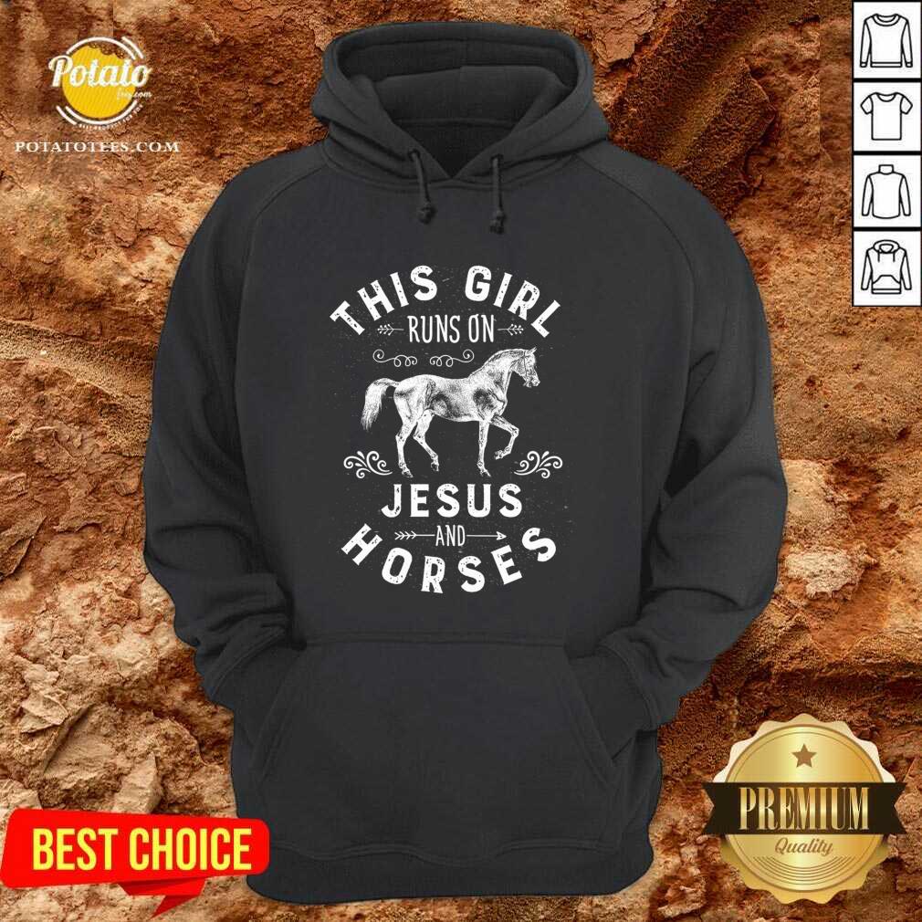 This Girl Runs On Jesus And Horses Christian Horse Rider Shirt
