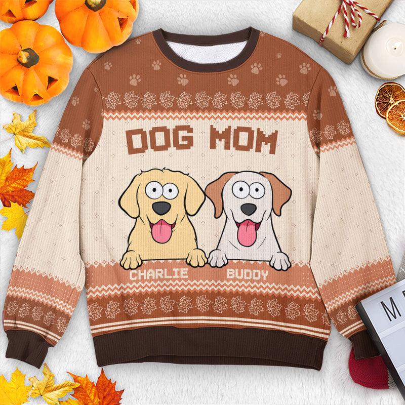 Best Cat Mom Ever - Dog & Cat Personalized Custom Ugly Sweatshirt - Unisex Wool Jumper - Autumn Fall Gift For Dog Moms, Dog Lovers