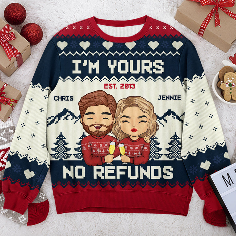 All Of Me Is Yours - Couple Personalized Custom Ugly Sweatshirt - Unisex Wool Jumper - Christmas Gift For Husband, Wife, Couple