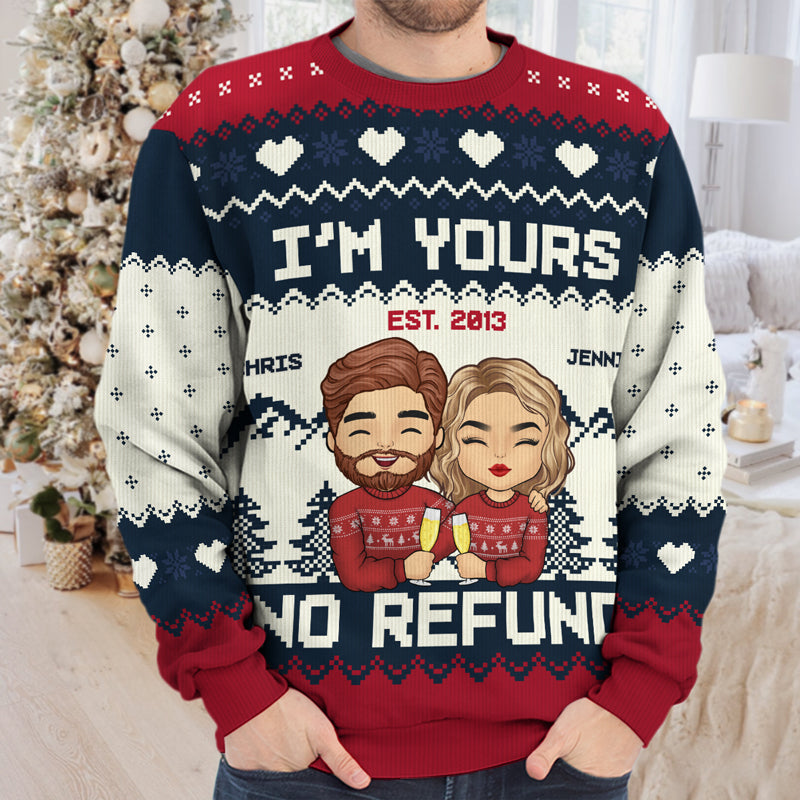 All Of Me Is Yours - Couple Personalized Custom Ugly Sweatshirt - Unisex Wool Jumper - Christmas Gift For Husband, Wife, Couple
