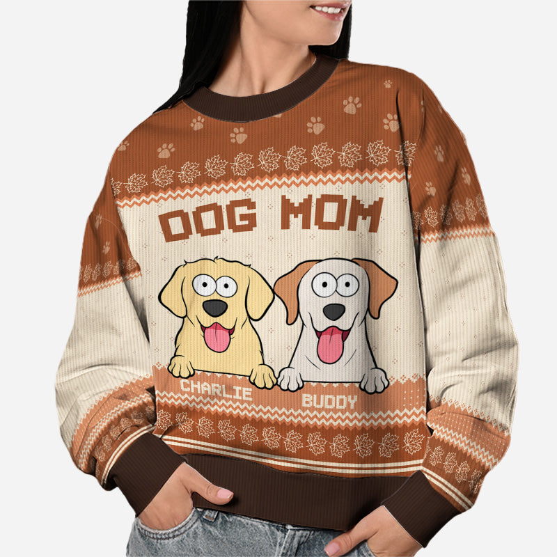 Best Cat Mom Ever - Dog & Cat Personalized Custom Ugly Sweatshirt - Unisex Wool Jumper - Autumn Fall Gift For Dog Moms, Dog Lovers