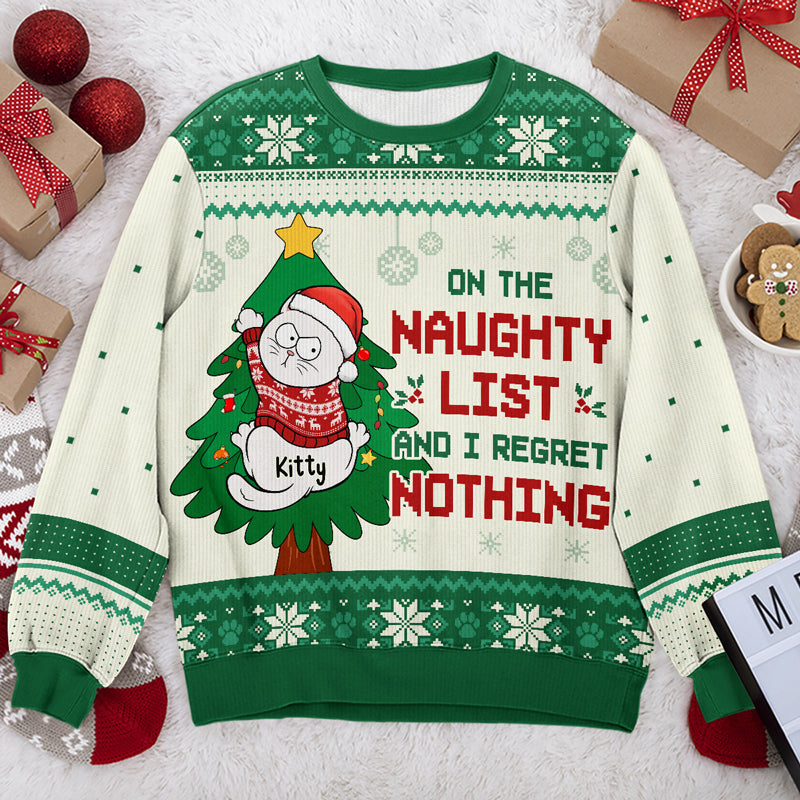 All I Want For Christmas - Cat Personalized Custom Ugly Sweatshirt - Unisex Wool Jumper - Christmas Gift For Cat Lovers, Pet Owners