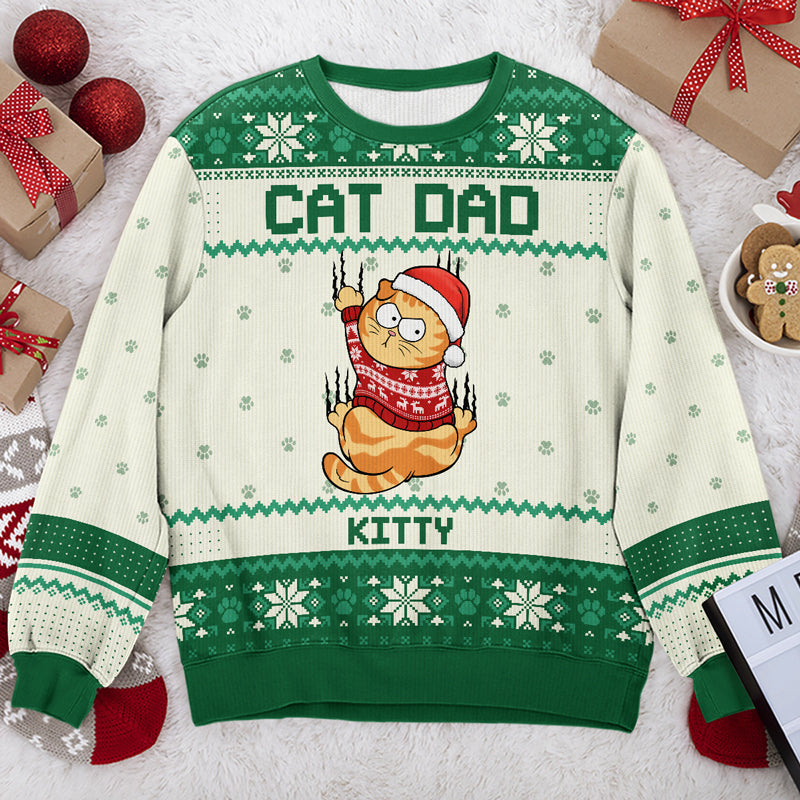 All I Need For Christmas Is You - Cat Personalized Custom Ugly Sweatshirt - Unisex Wool Jumper - Christmas Gift For Dad, Cat Lovers