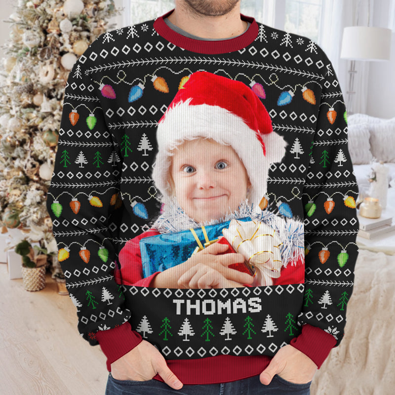 Custom Photo Disorderly But Dazzling - Family Personalized Custom Ugly Sweatshirt - Unisex Wool Jumper - Christmas Gift For Family