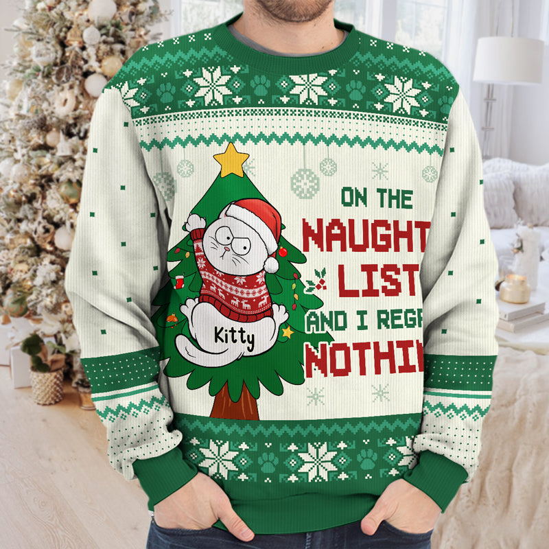 All I Want For Christmas - Cat Personalized Custom Ugly Sweatshirt - Unisex Wool Jumper - Christmas Gift For Cat Lovers, Pet Owners