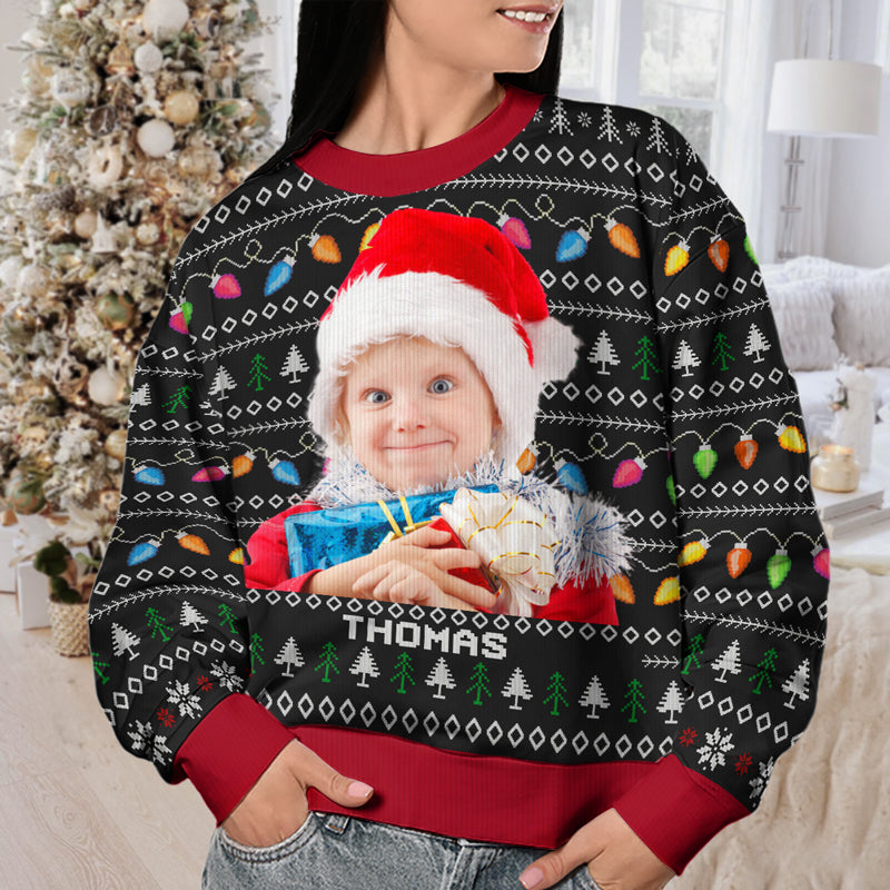 Custom Photo Disorderly But Dazzling - Family Personalized Custom Ugly Sweatshirt - Unisex Wool Jumper - Christmas Gift For Family