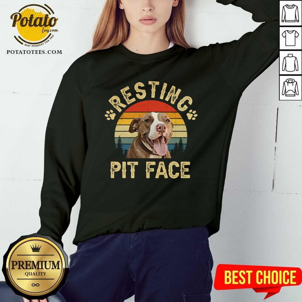 Pitbull Resting Pit Face Funny Shirt