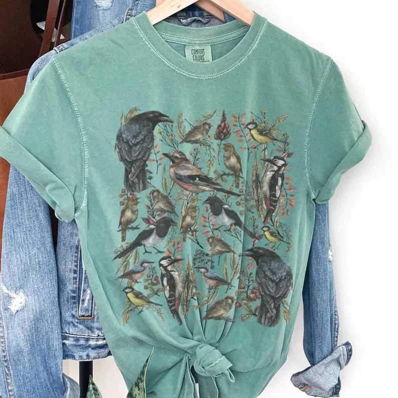 Boho Bird Comfort Tee Cottagecore Style Shirt