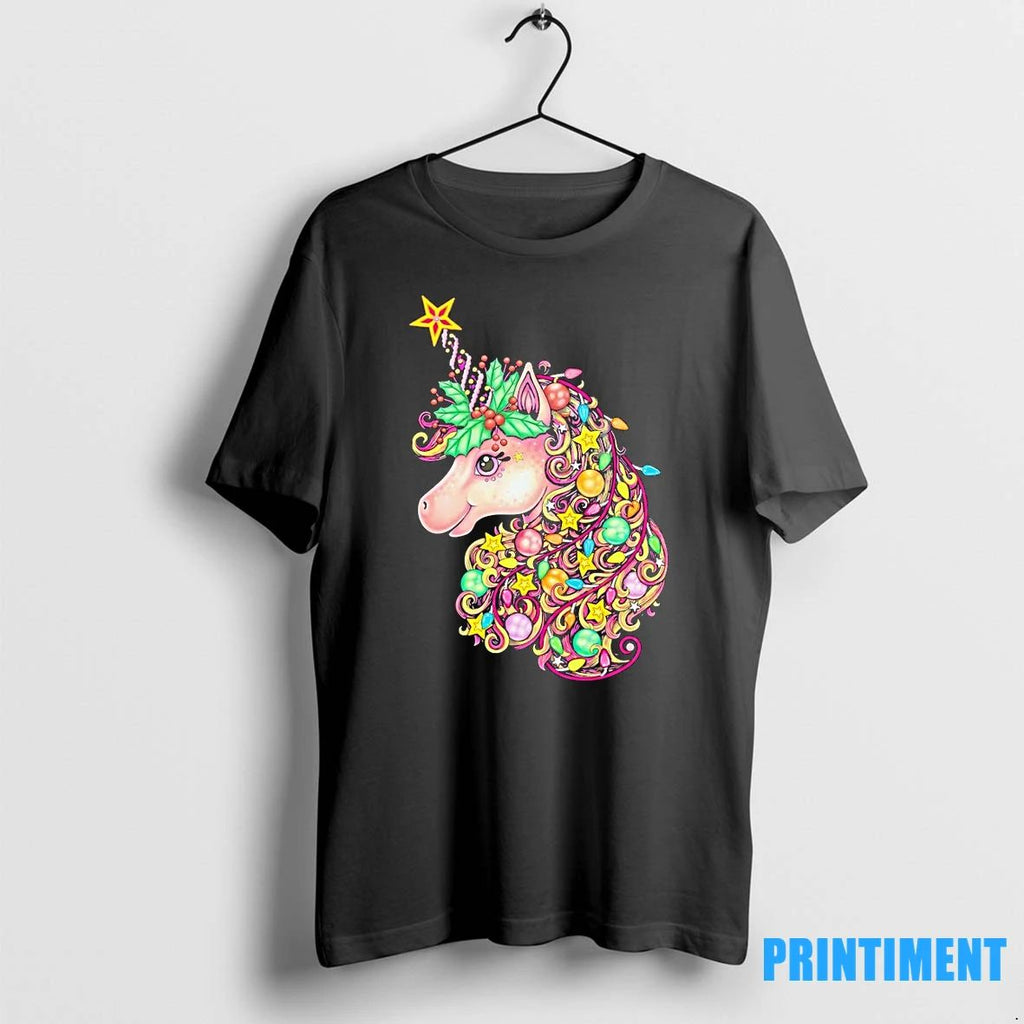 Colorful Lights Unicorn Christmas Magic Hair Tshirts Sweater