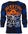 ARCHAIC by AFFLICTION Men's Long Sleeve THERMAL Shirt BLACK TIDE Biker Black $58