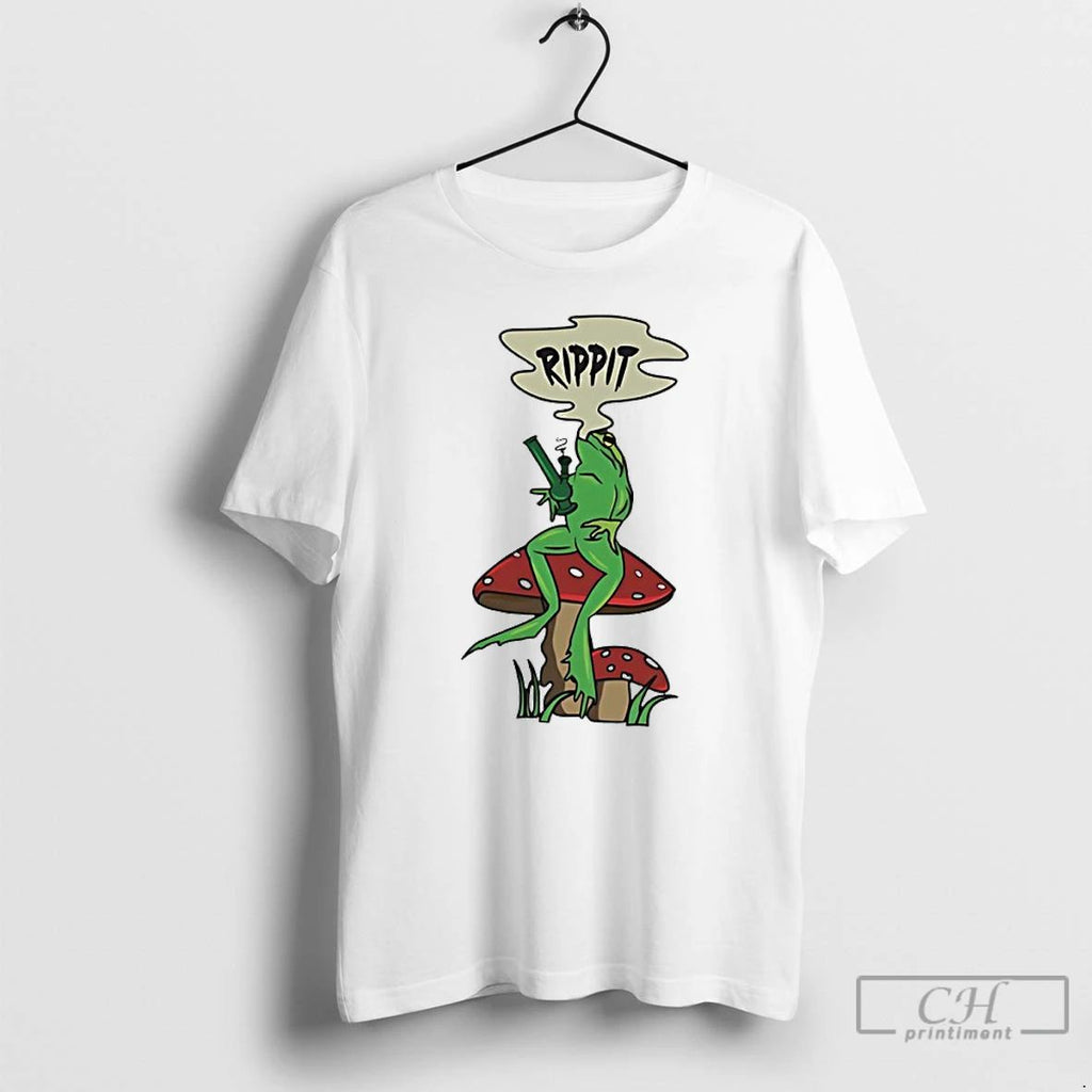 Classic Rippit Frog Smoking Weed T Shirts