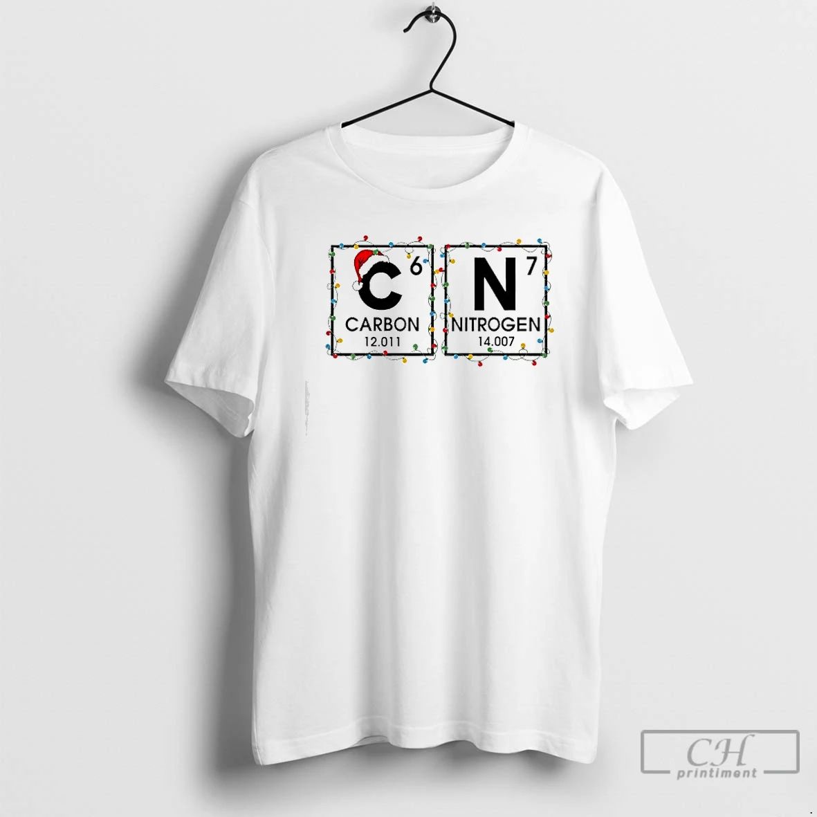 Premium Carbon Nitrogen Teacher Science Periodic Table 67 Christmas T Shirts
