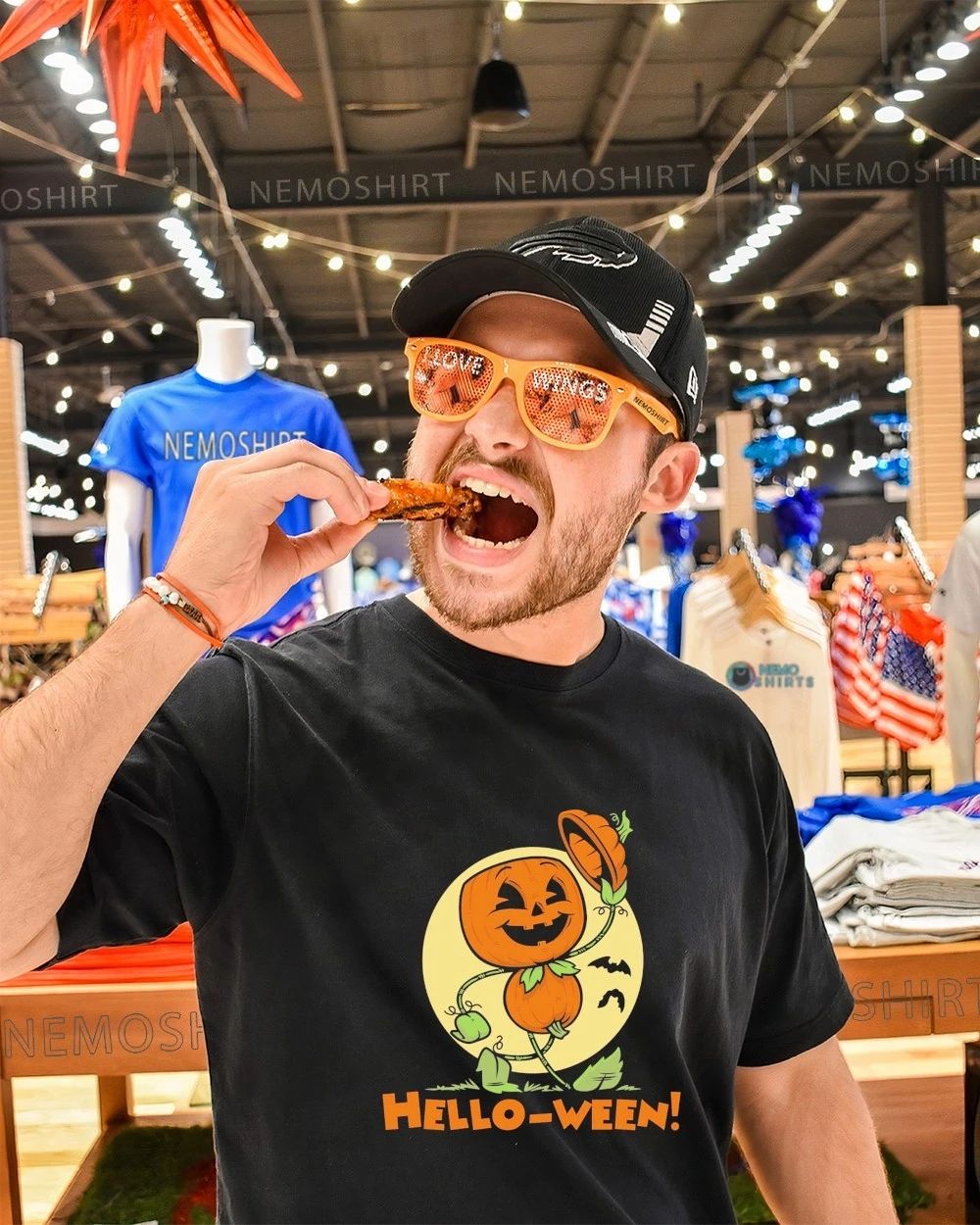 Hello-Ween Pumpkin Character Halloween Jack-o’-lantern shirt