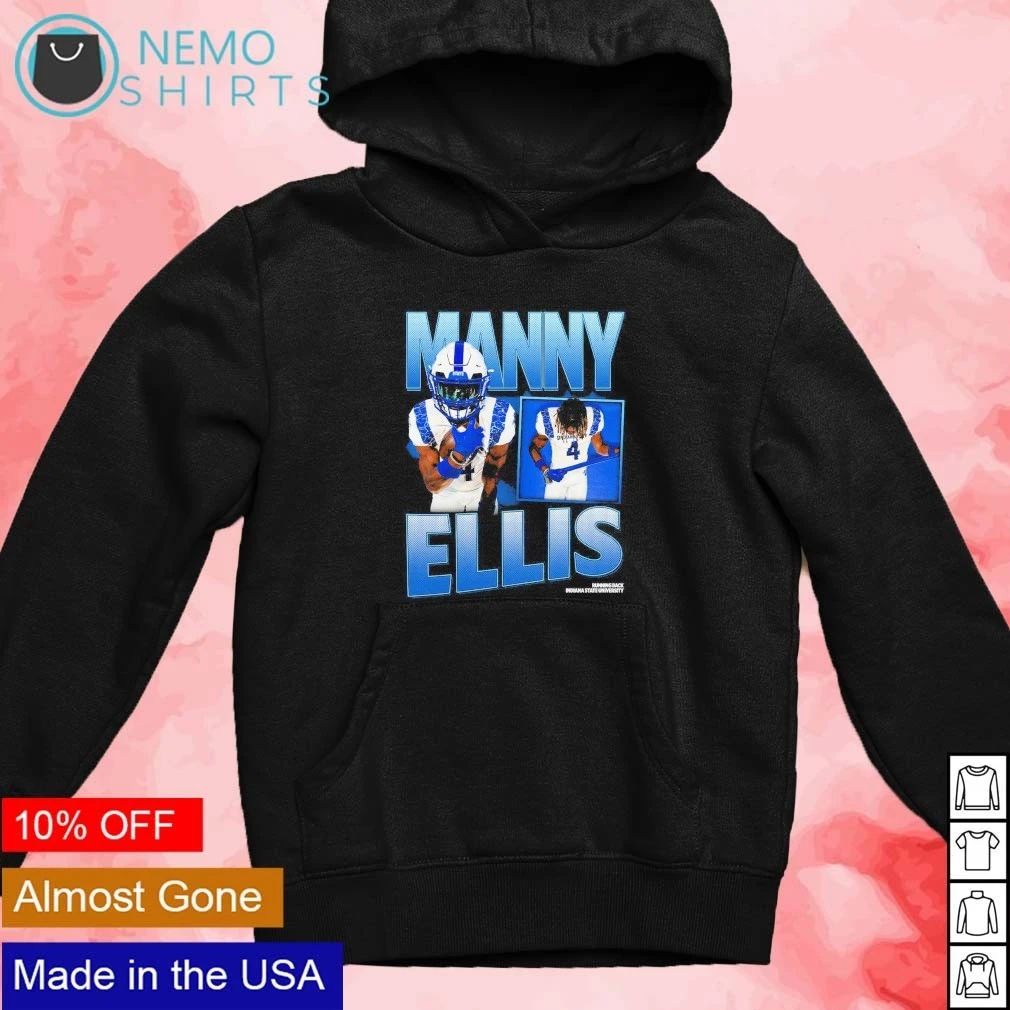 Manny Ellis Indiana State University Running Back No 4 shirt