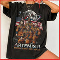 Artemis II 2026 Rocket Launch Space Enthusiast Gift Black Cotton T-Shirt S-5XL