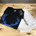 Bucked Up Men’s Flag T Shirt Black Blue Logo Size Large New