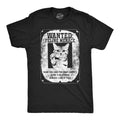 Mens Funny T Shirts Wanted Feline Menace Sarcastic Kitten Joke Tee For Men