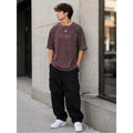 YoungLA Washed Brown/PurpleOversized Tee Acid Wash Streetwear Graphic T-Shirt L