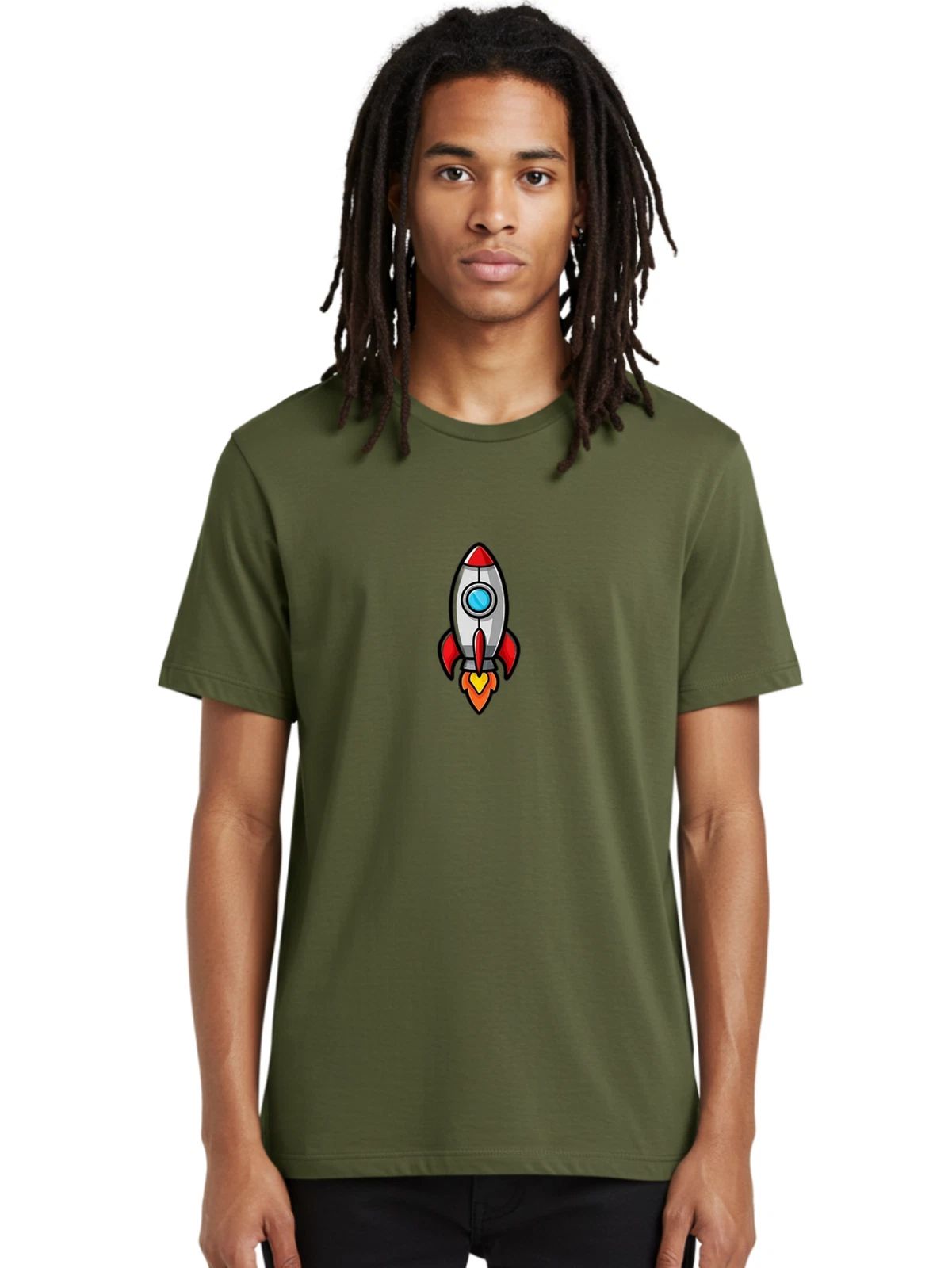 Rocket-Ship-14 Mens Graphic Tee, 100% Cotton, Casual Summer Wear
