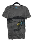 Oxide Men's Surfing Silhouette Crew Neck Short Sleeve T-Shirt, Gray, Small